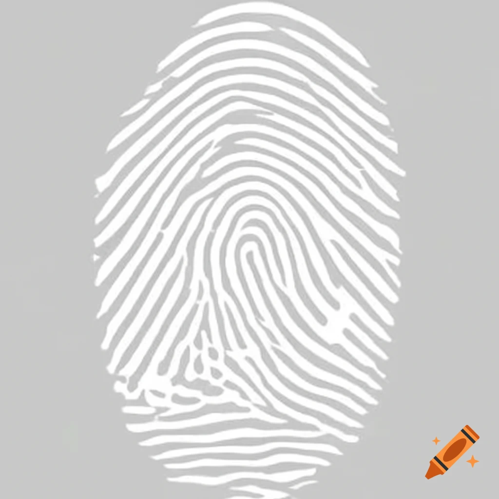 White fingerprint on a contrasting background