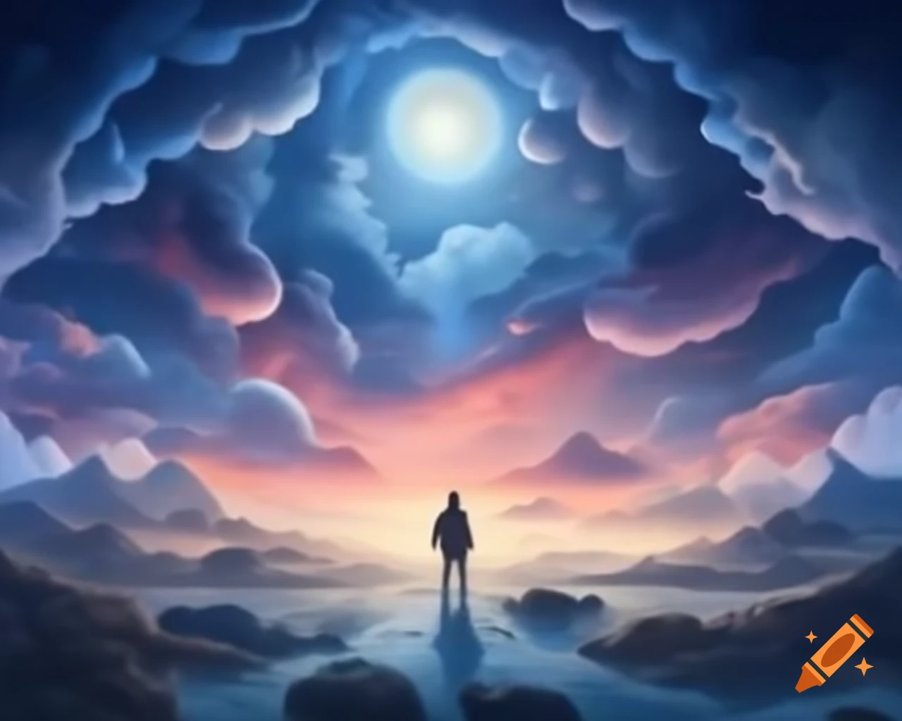 Surreal illustration by Greg Rutkowski with abstract elements