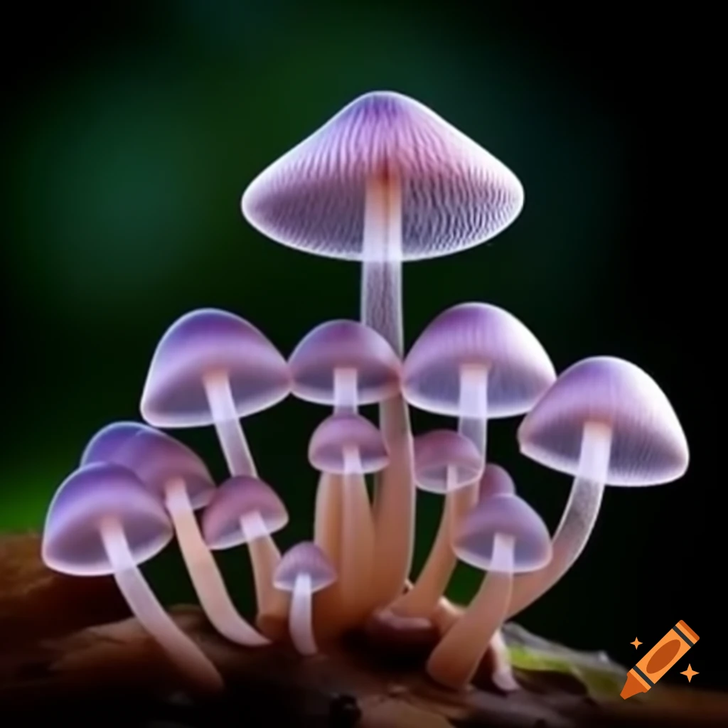 Mushrooms with purplish caps and wavy edges on thin stems