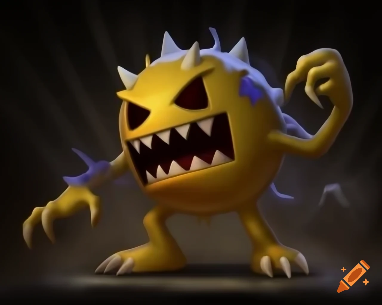 Iconic Pac-Man character from classic video game
