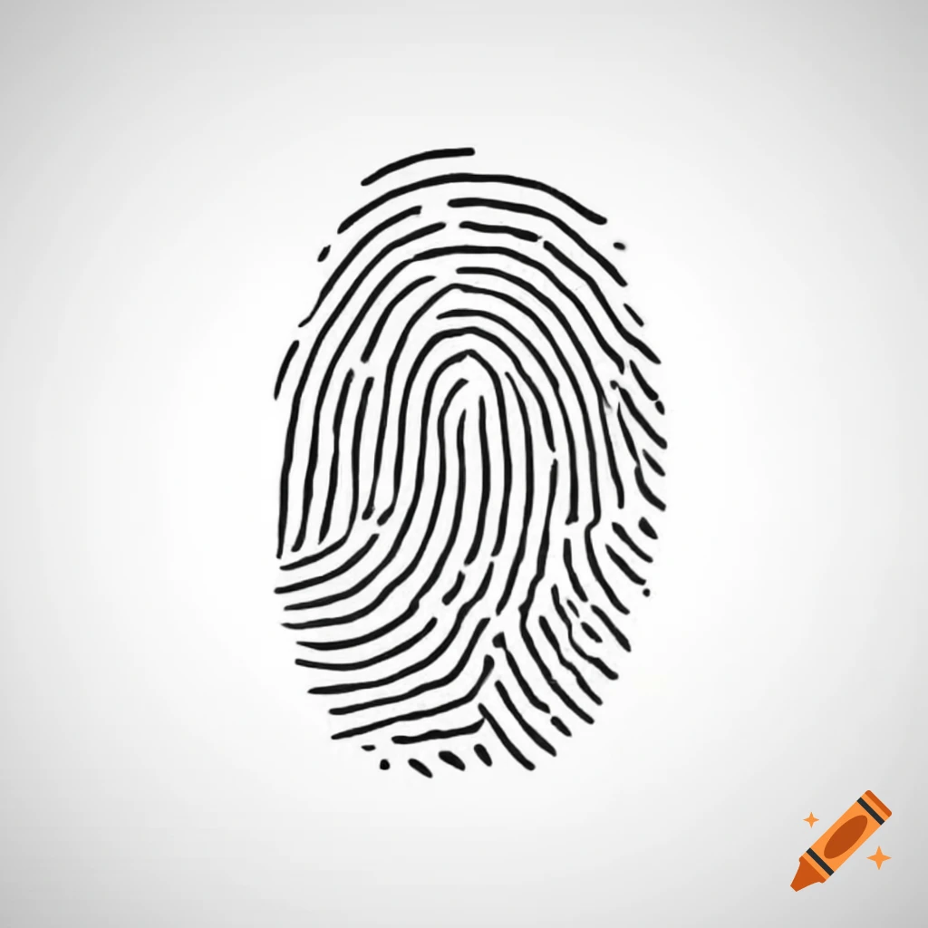 Close-up of white fingerprint against a dark background