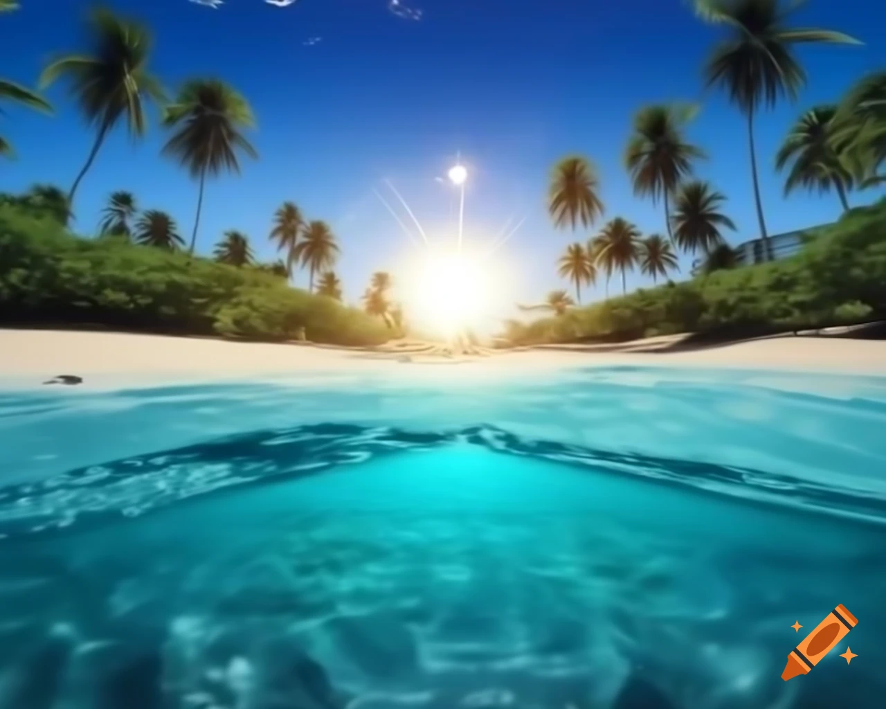 Breathtaking beach landscape with golden sand
