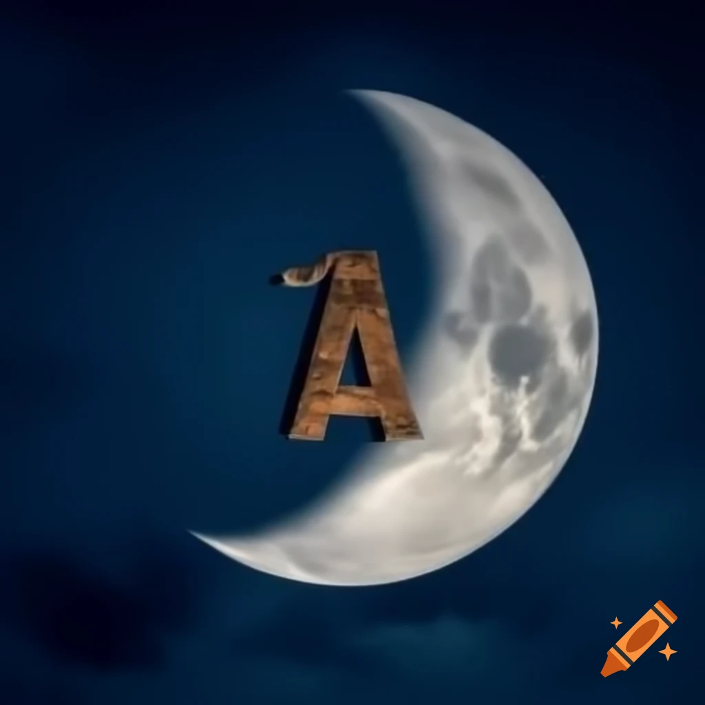 Letter A illuminated by moonlight