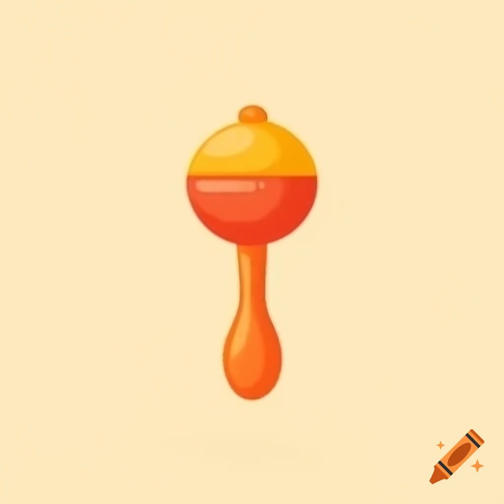 Flat art logo of a little rattle on craiyon