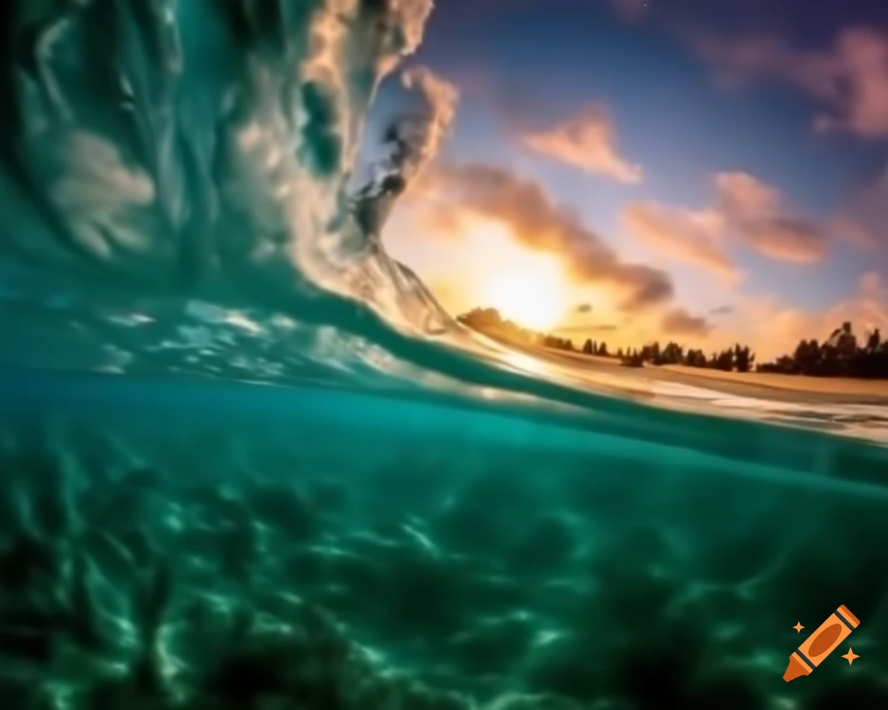 Breathtaking beach landscape with golden sand