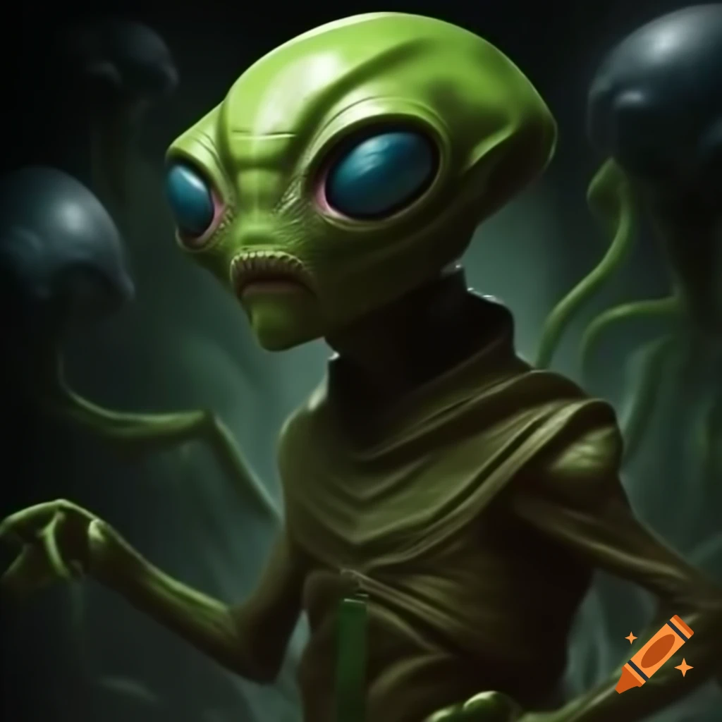 Concept art of an alien supervillain