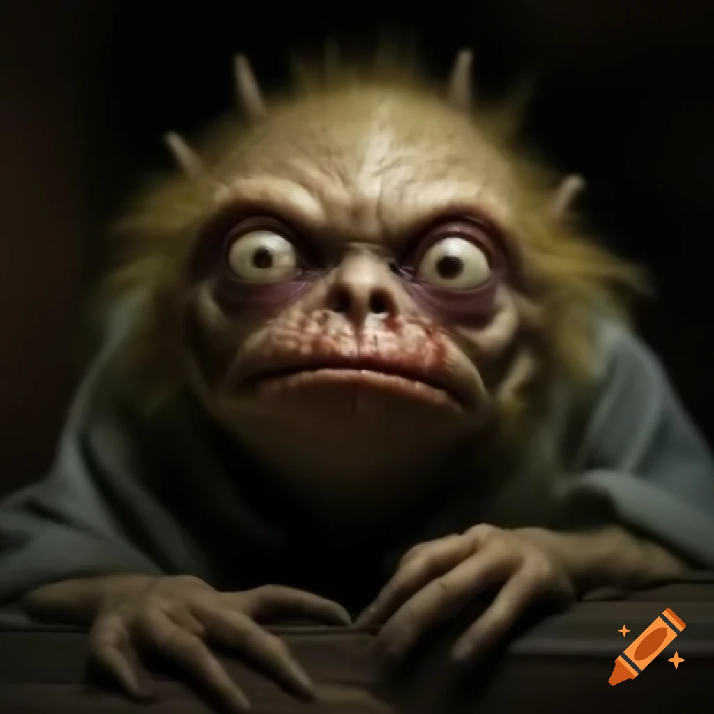 Close-up view of a frightening monster