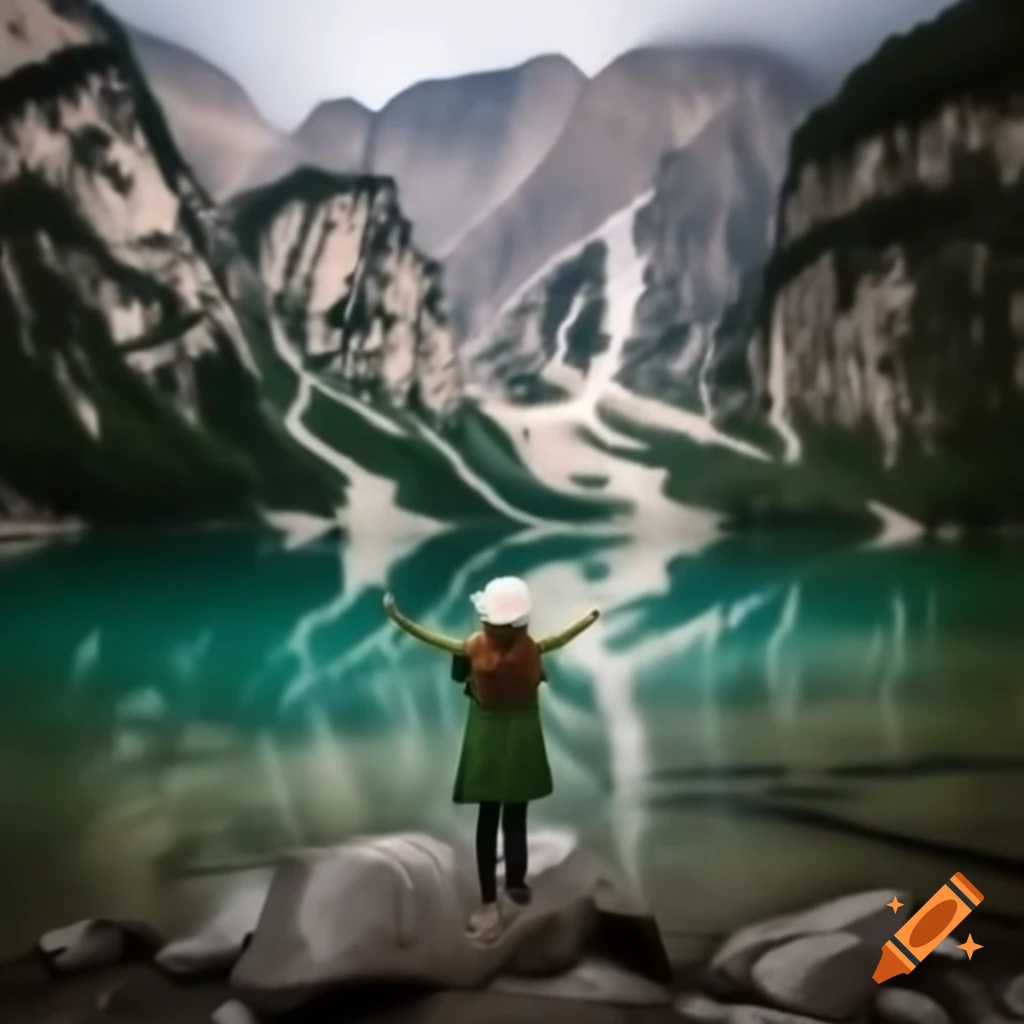 Beautiful elf woman guarding a mystical lake filled with strong holy magic