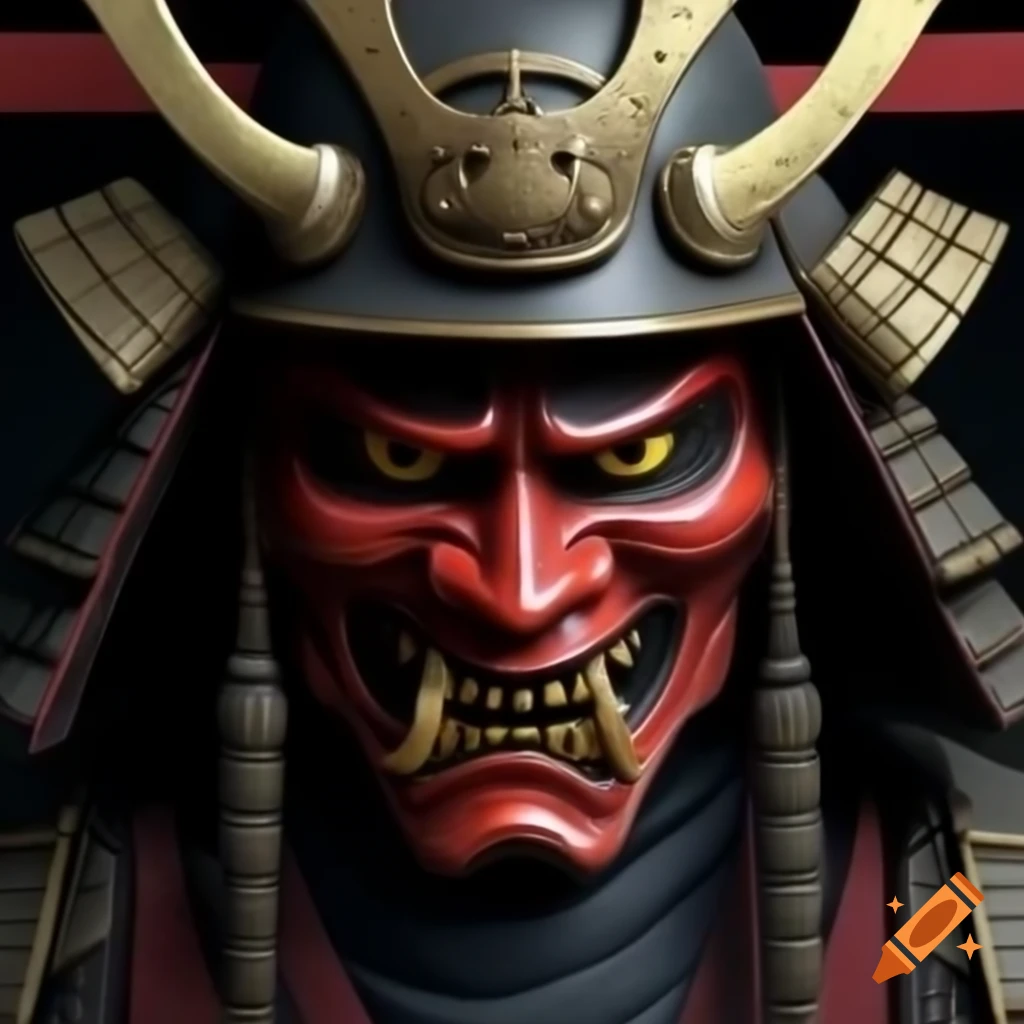 Highly detailed scary samurai mask in HD