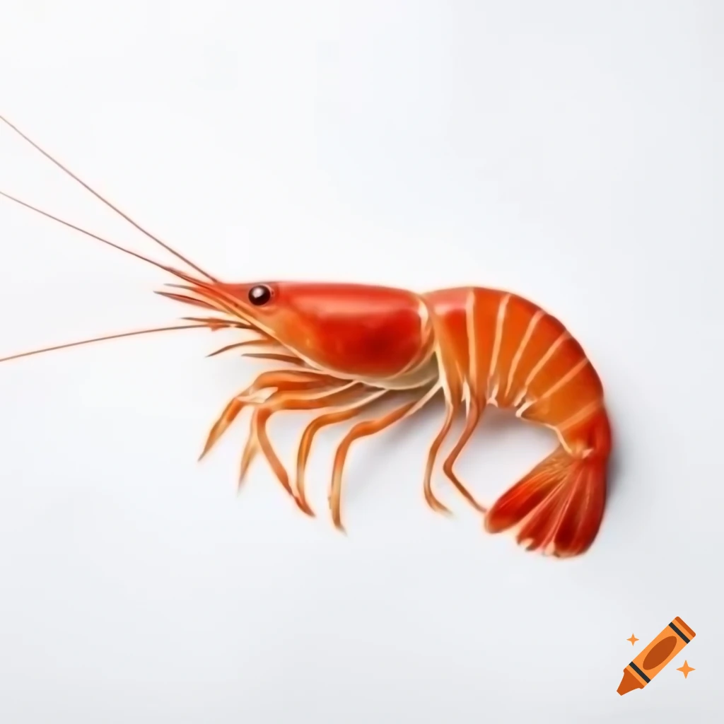 Prawn on white background