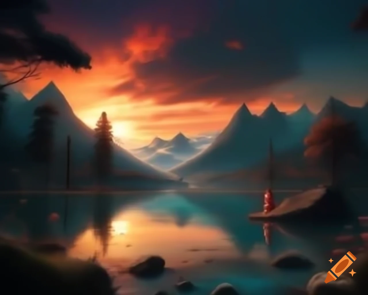 La Imagen Muestra Un Paisaje Natural Tranquilo Y Sereno Con Un R o la-imagen-muestra-un-paisaje-natural-tranquilo-y-sereno-con-un-r-o