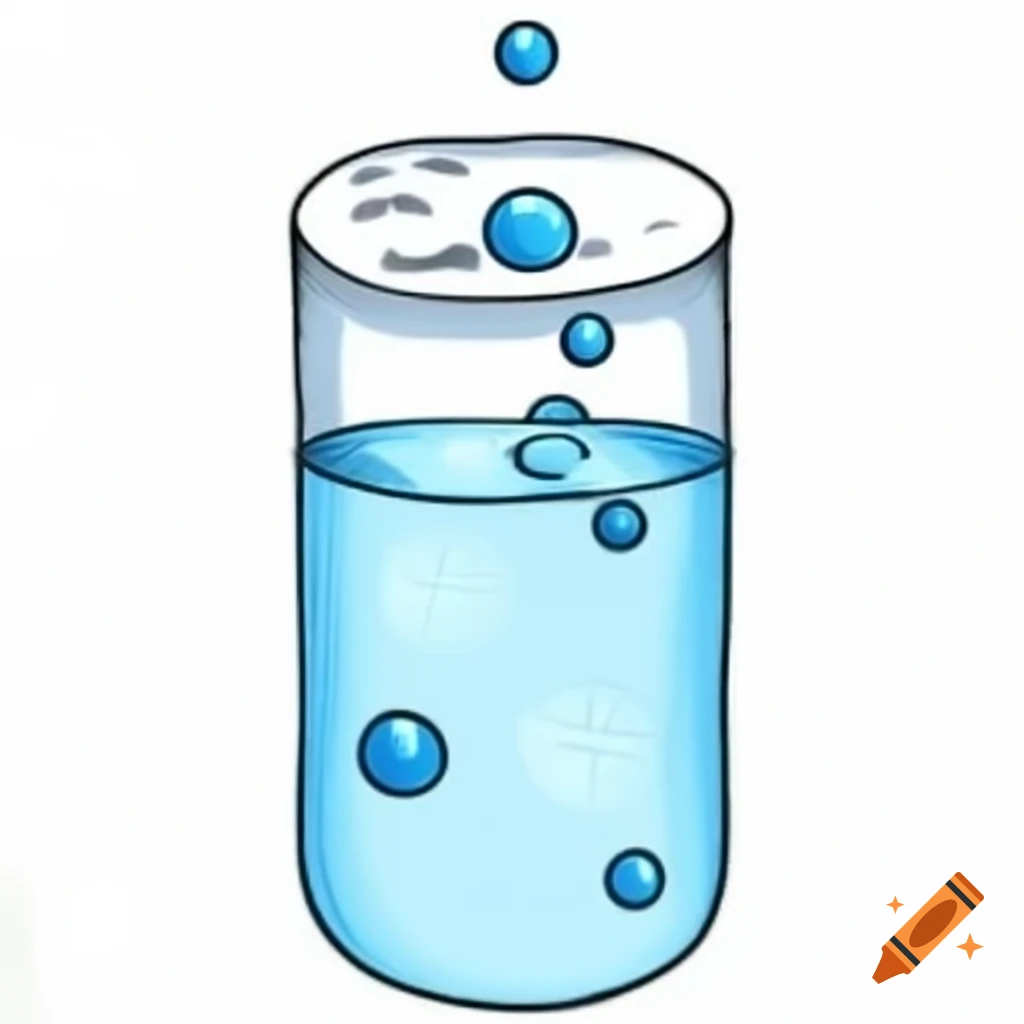 Cylinder filled with water containing two spheres