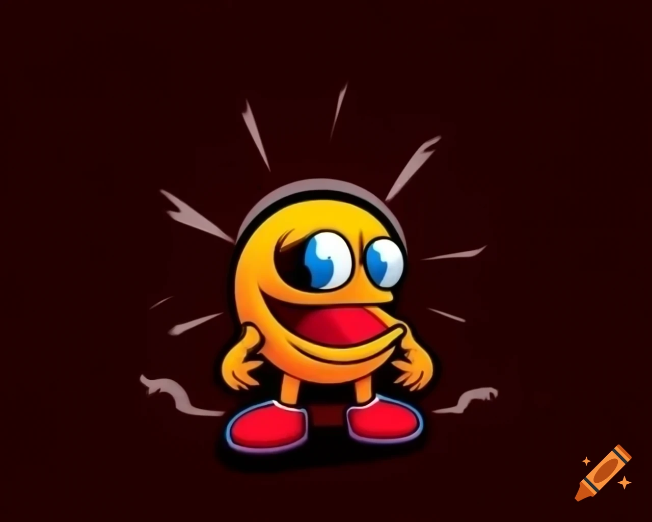 Surreal illustration of pacman with creepy elements by greg rutkowski