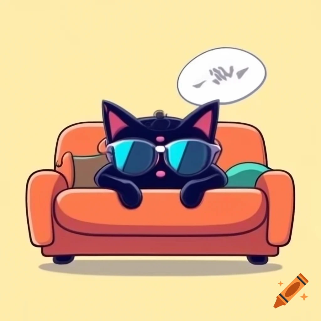 Cartoon Fox Girl Wearing Glasses Sitting By Computer With Schedule