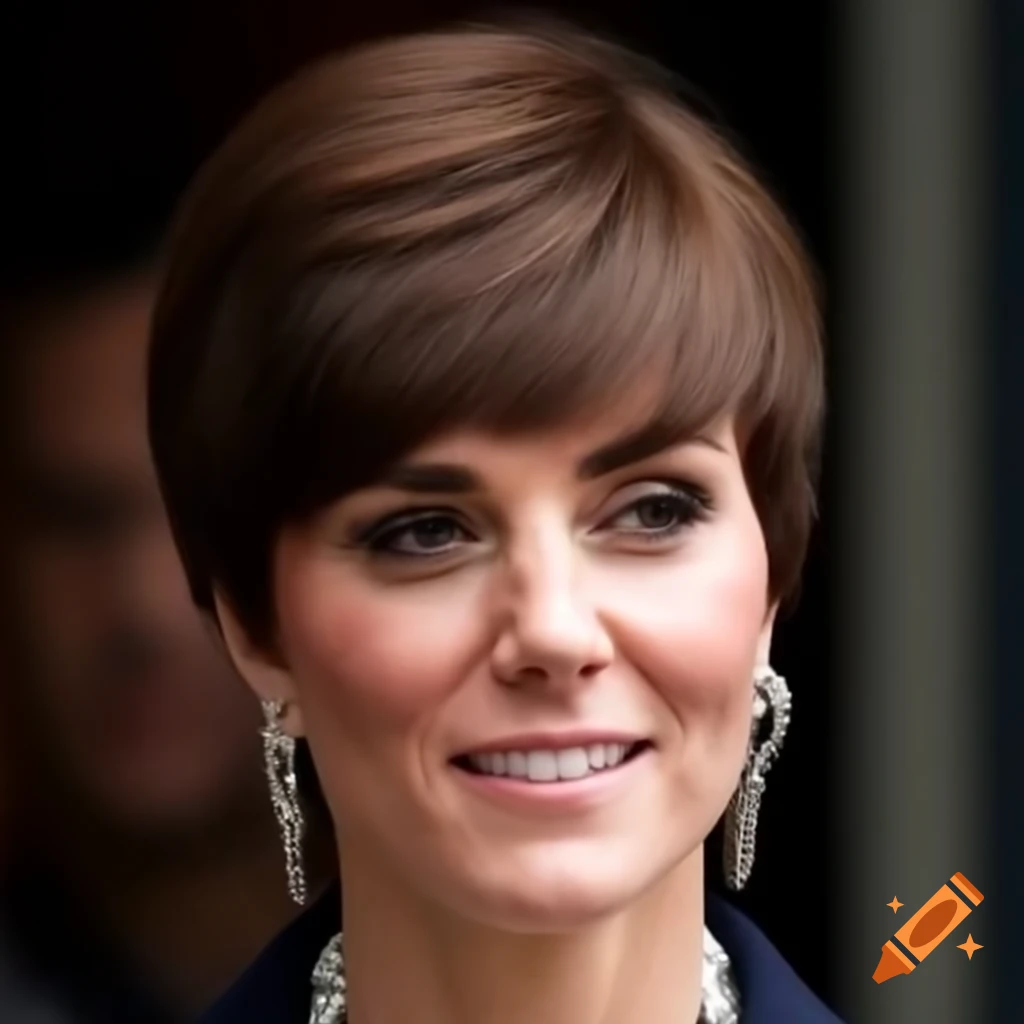 Catherine Middleton with stylish modern short haircut exuding charm and confidence