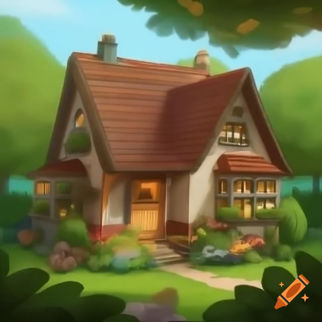 House surrounded by a lush garden