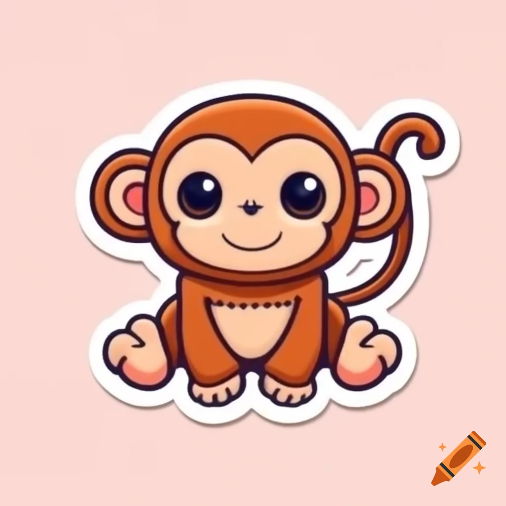 Unique cute monkey sticker design