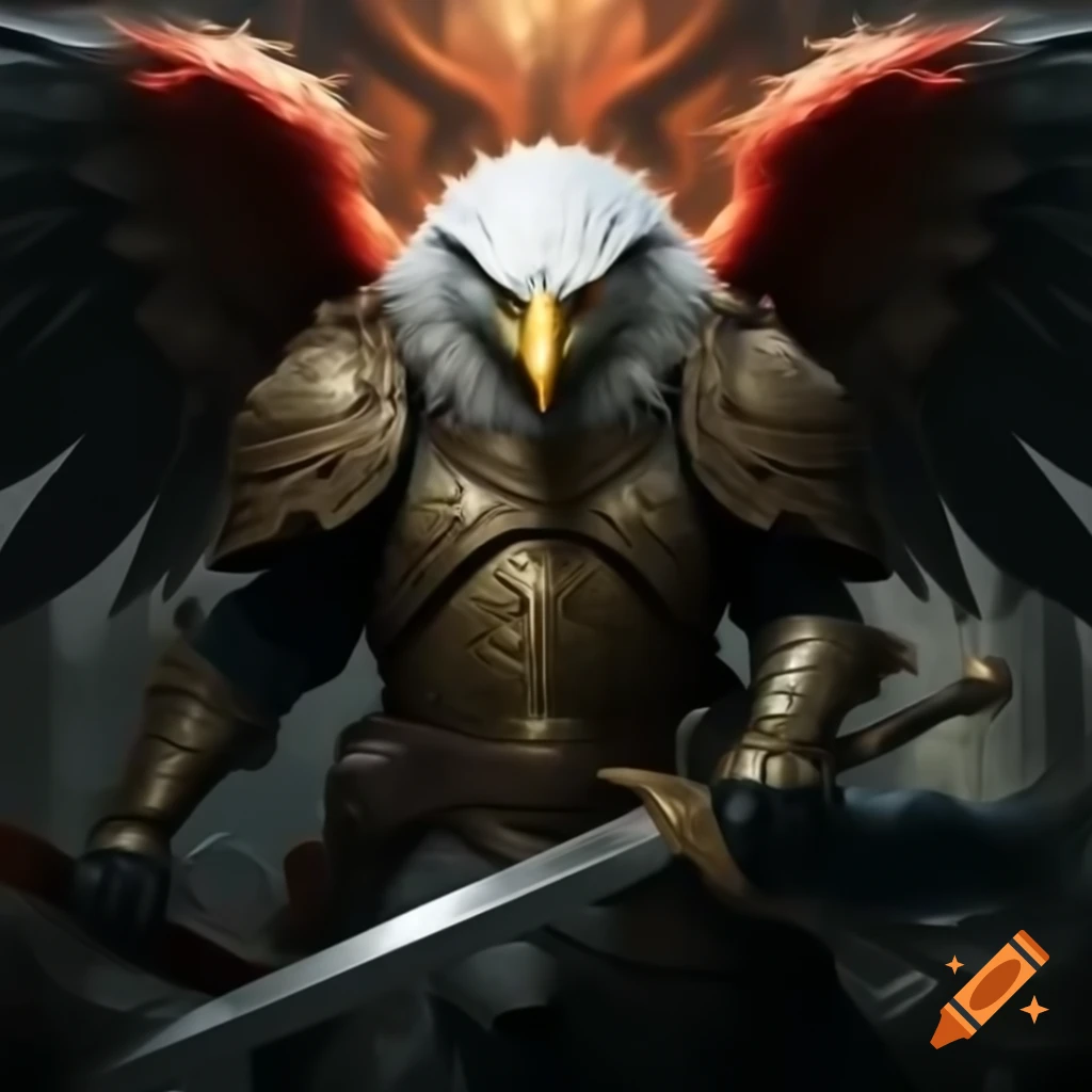 Sigil design for Rax Empire featuring a double-headed black eagle with spread wings