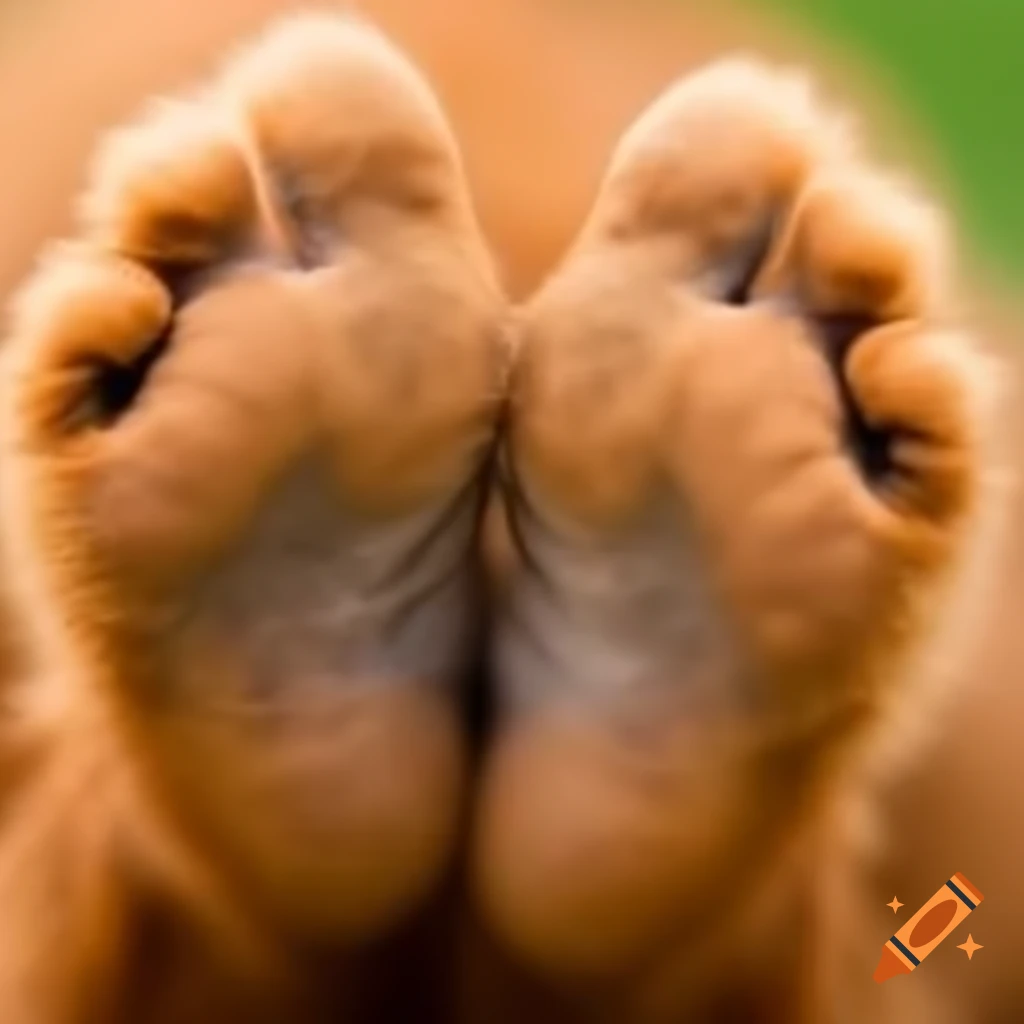 Close-up of brown dog feet resembling Chase from Paw Patrol