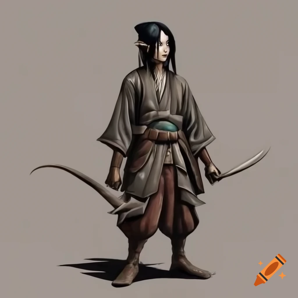 Dalish elf outfit illustration in Dragon Age concept art style with cultural influences