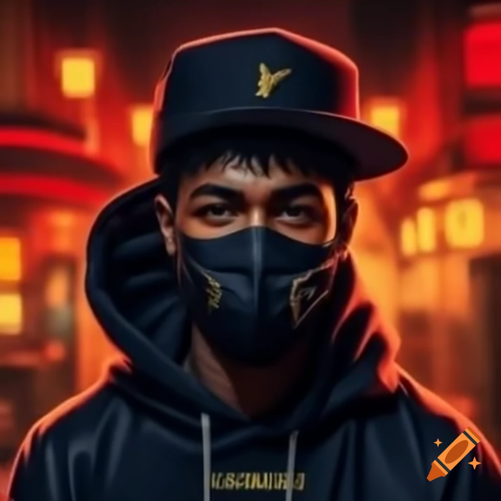 Anime rapper wearing a mask