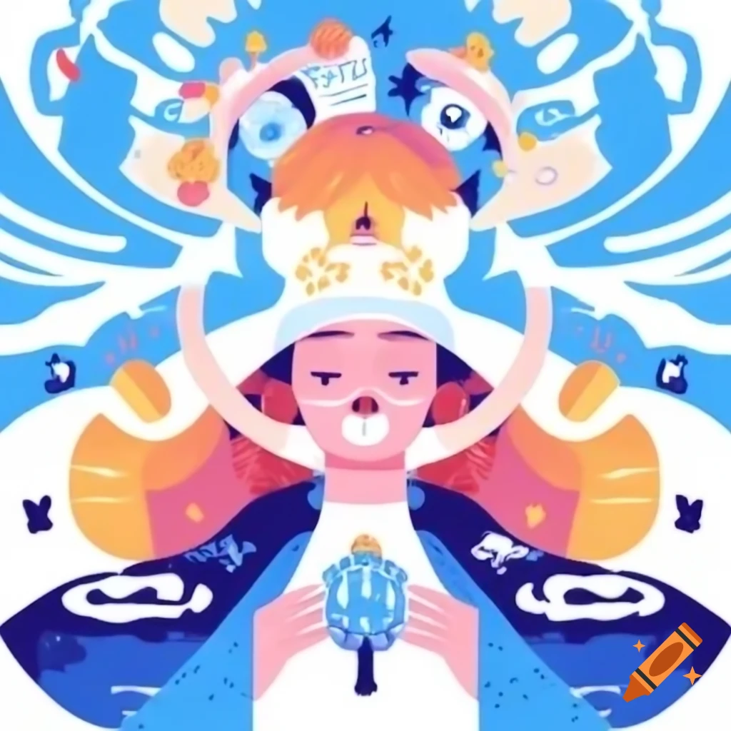 Abstract representation of multiple futures and enemies surrounding