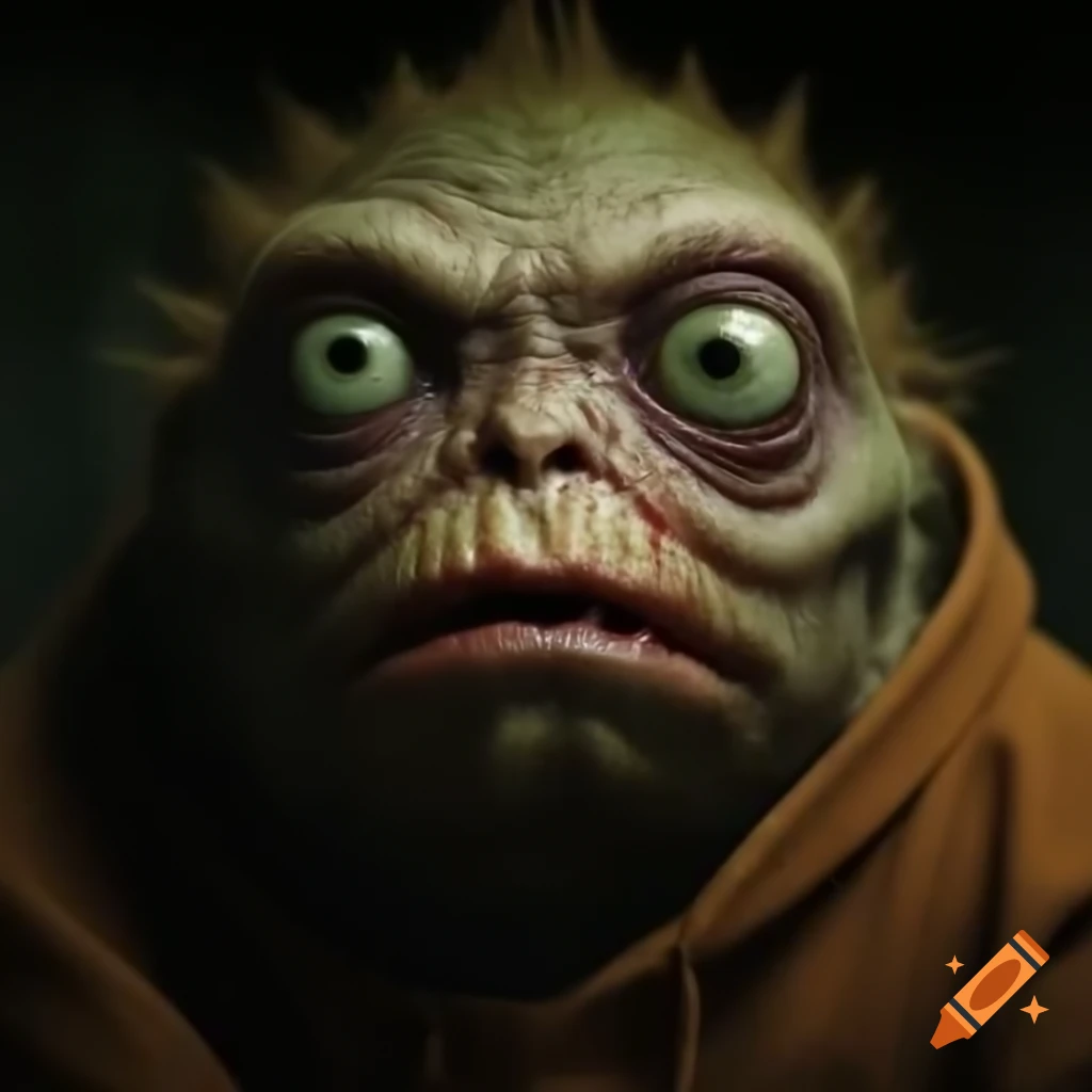 Close-up view of a frightening monster