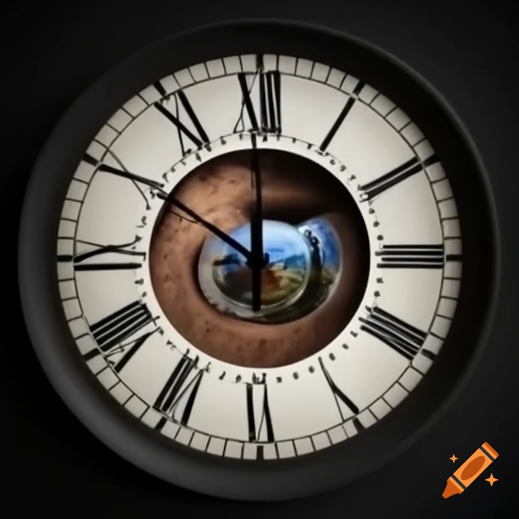 Clock face integrated with camera lens design