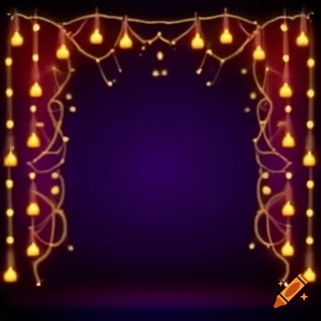 Diwali background with decorative fairy lights