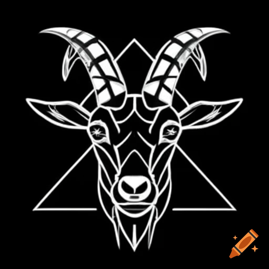 Geometric Stylized Line Work Of A Goat Head On Craiyon