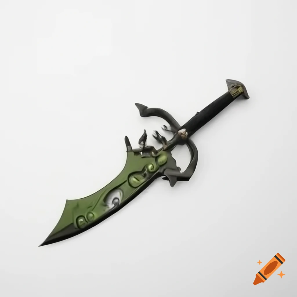 Insect beetle themed short sword blade on white background