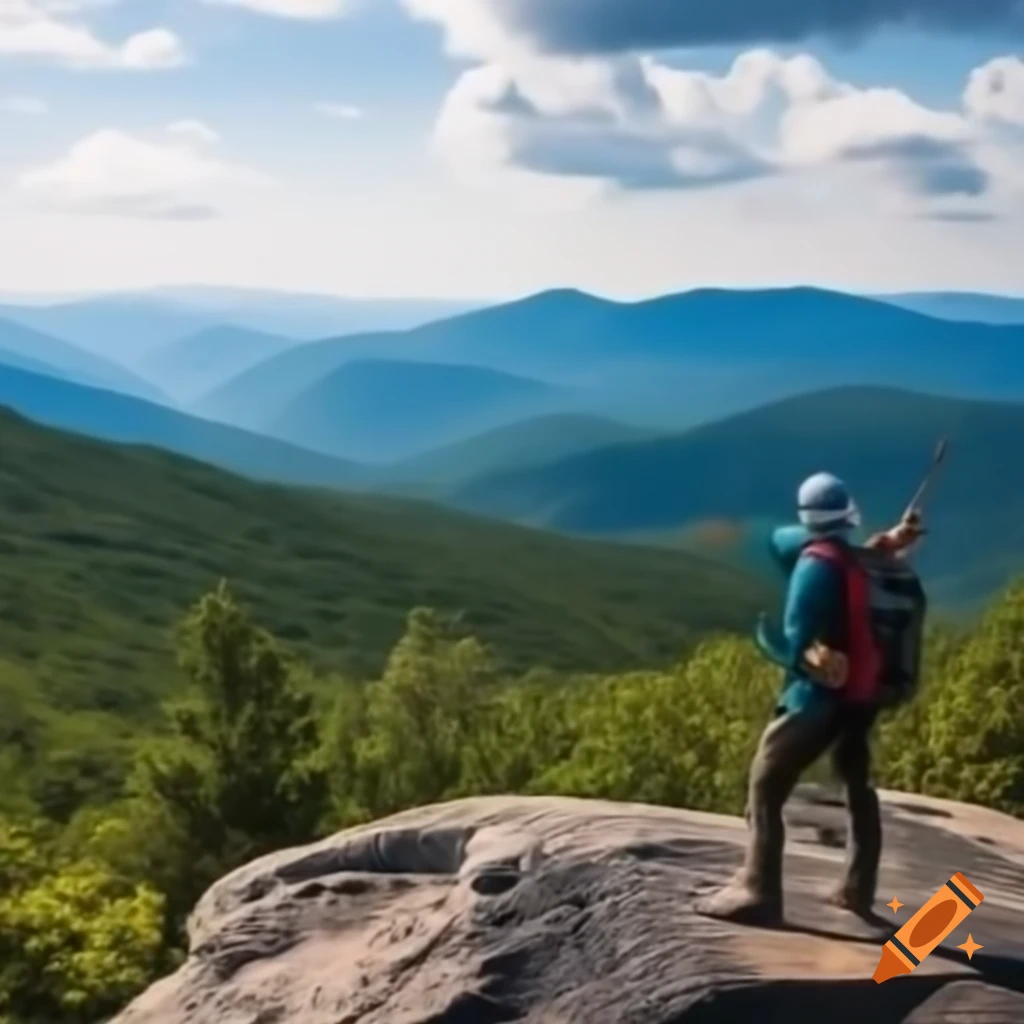 Blue Ridge Mountains in North Carolina with radio elements