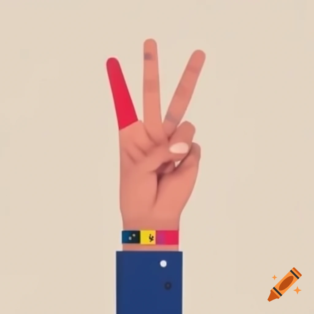 Hand with four fingers extended in graphic illustration