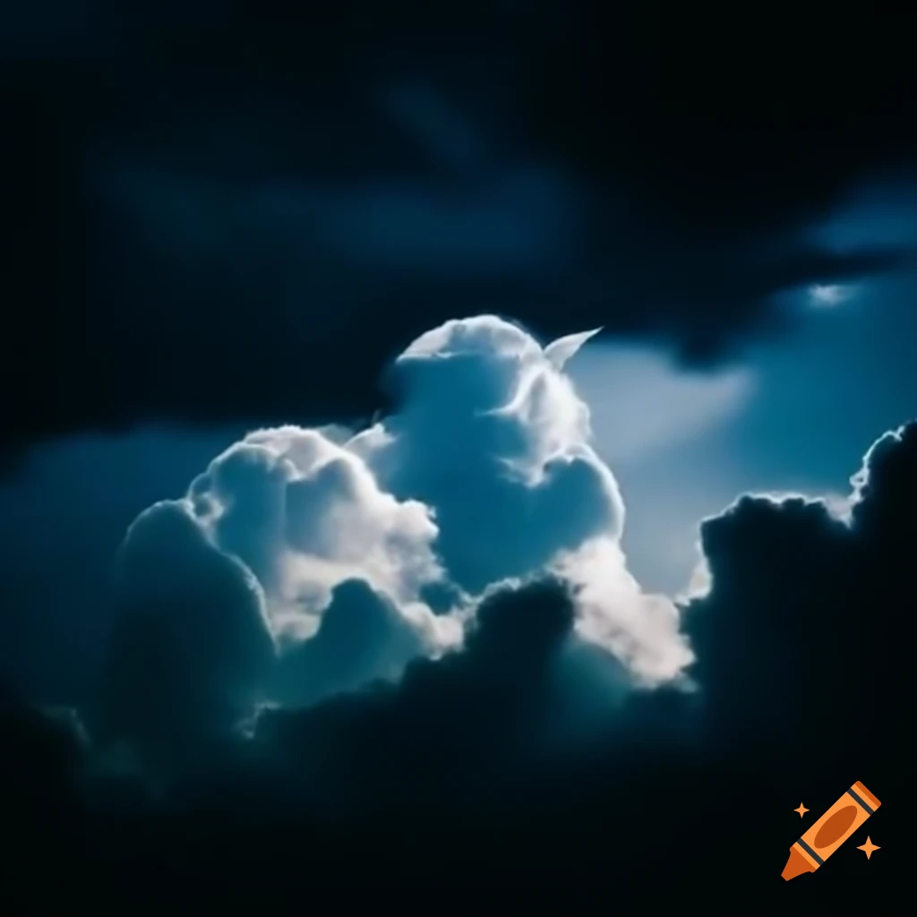 Glowing clouds in the night sky