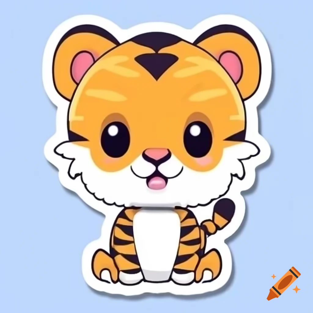Cute tiger sticker design