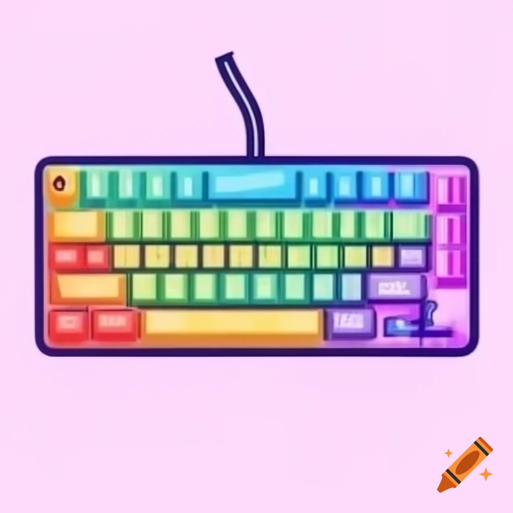 Colorful computer keyboard illustration