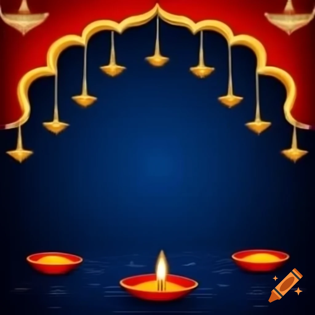 Colorful Diwali decorations with lights and colorful patterns