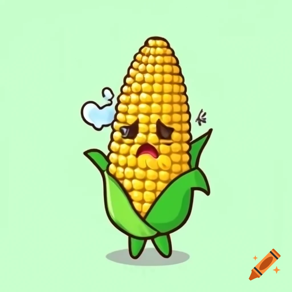 Sad cartoon styled candy corn piece