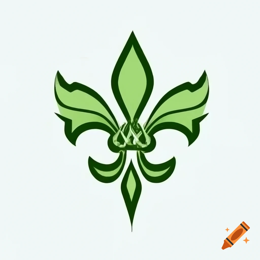 Elven logo featuring leaf and fleur de lis design