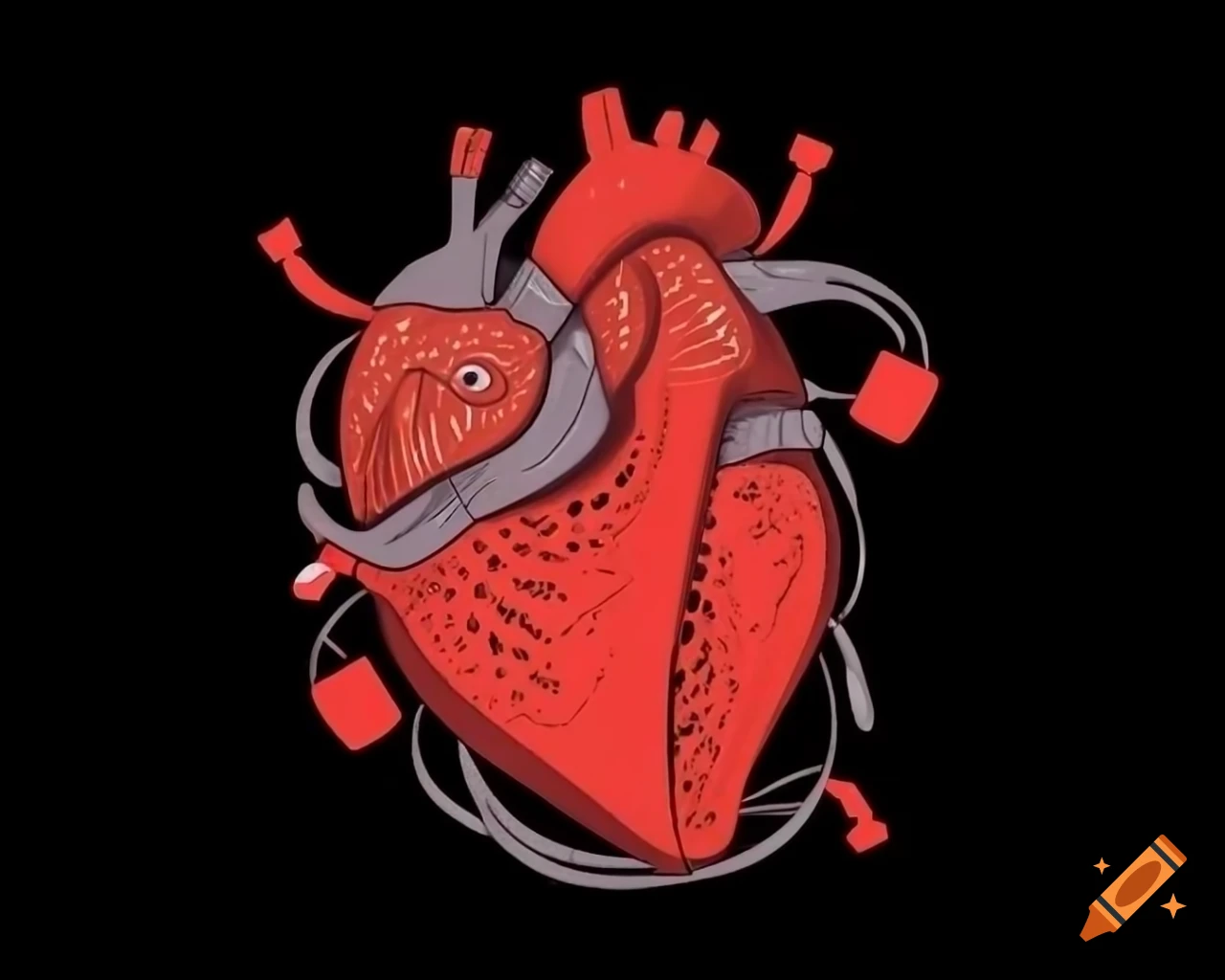 Human heart displayed as a detailed puzzle showing chambers and valves