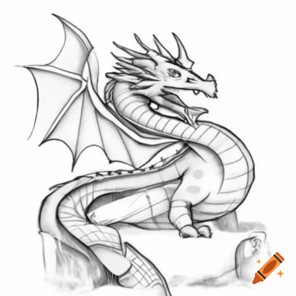 Sketch of a Roman-style dragon