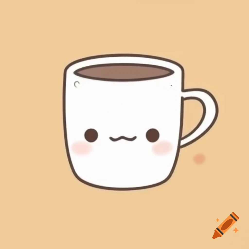 Simple anime style coffee mug design