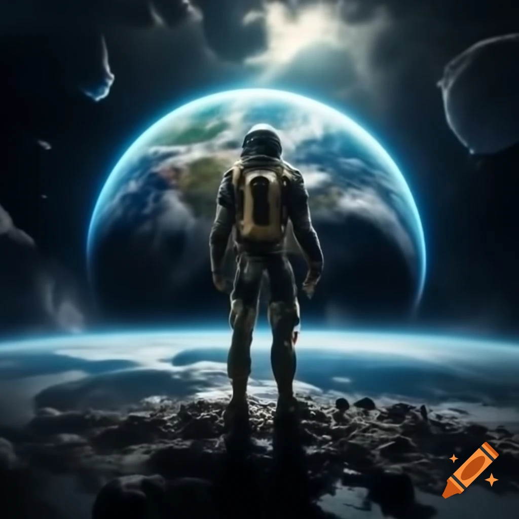 AI observing Earth with a menacing presence