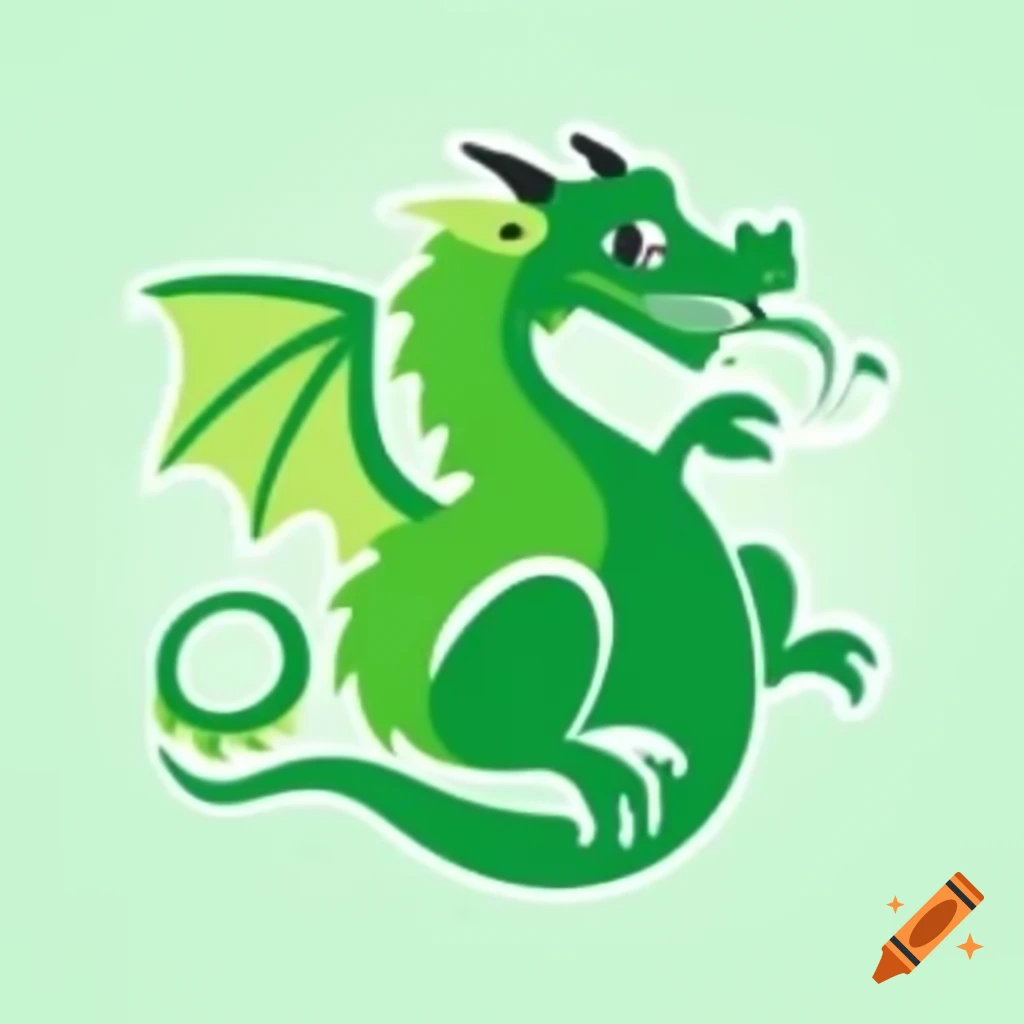 Vector illustration of a green dragon