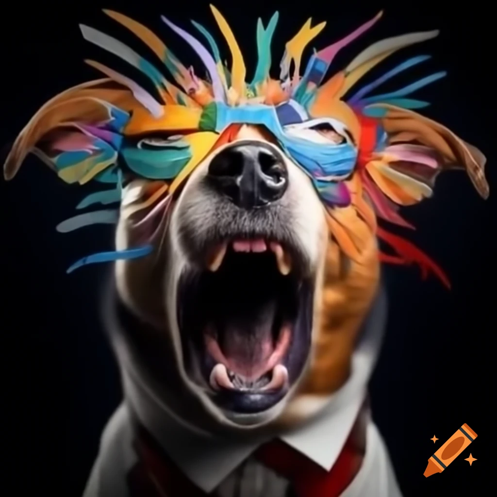 Angry dog biting imagery with political satire