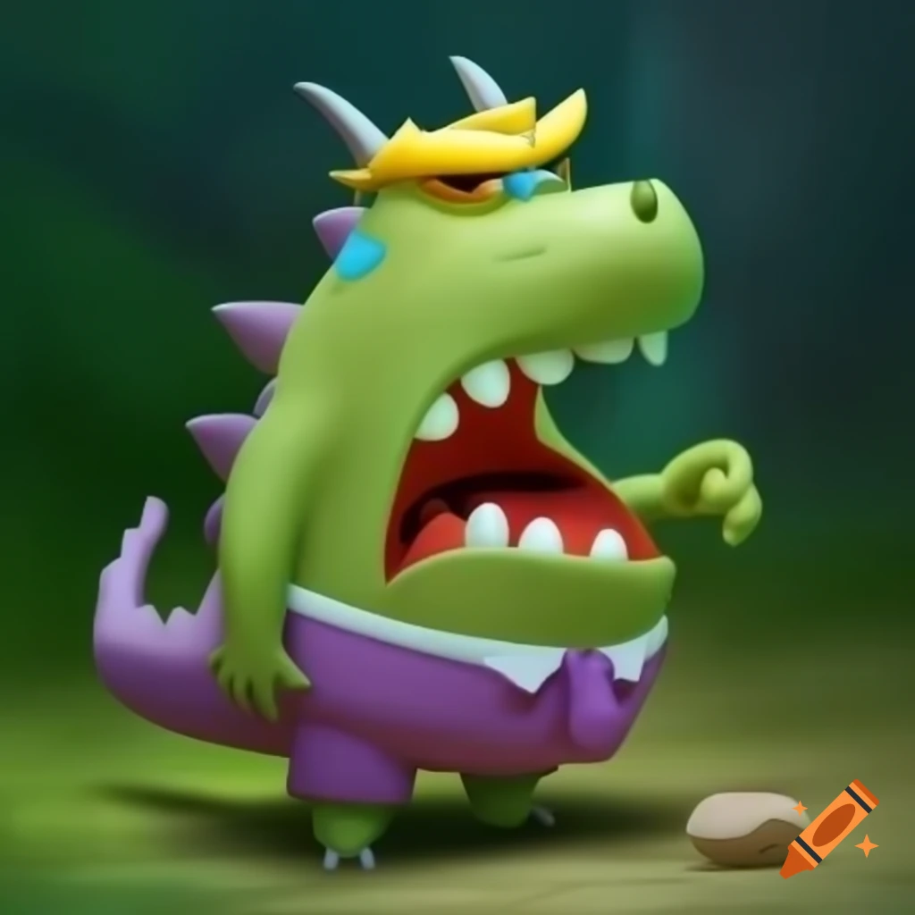 Dragon wearing square pants inspired by SpongeBob