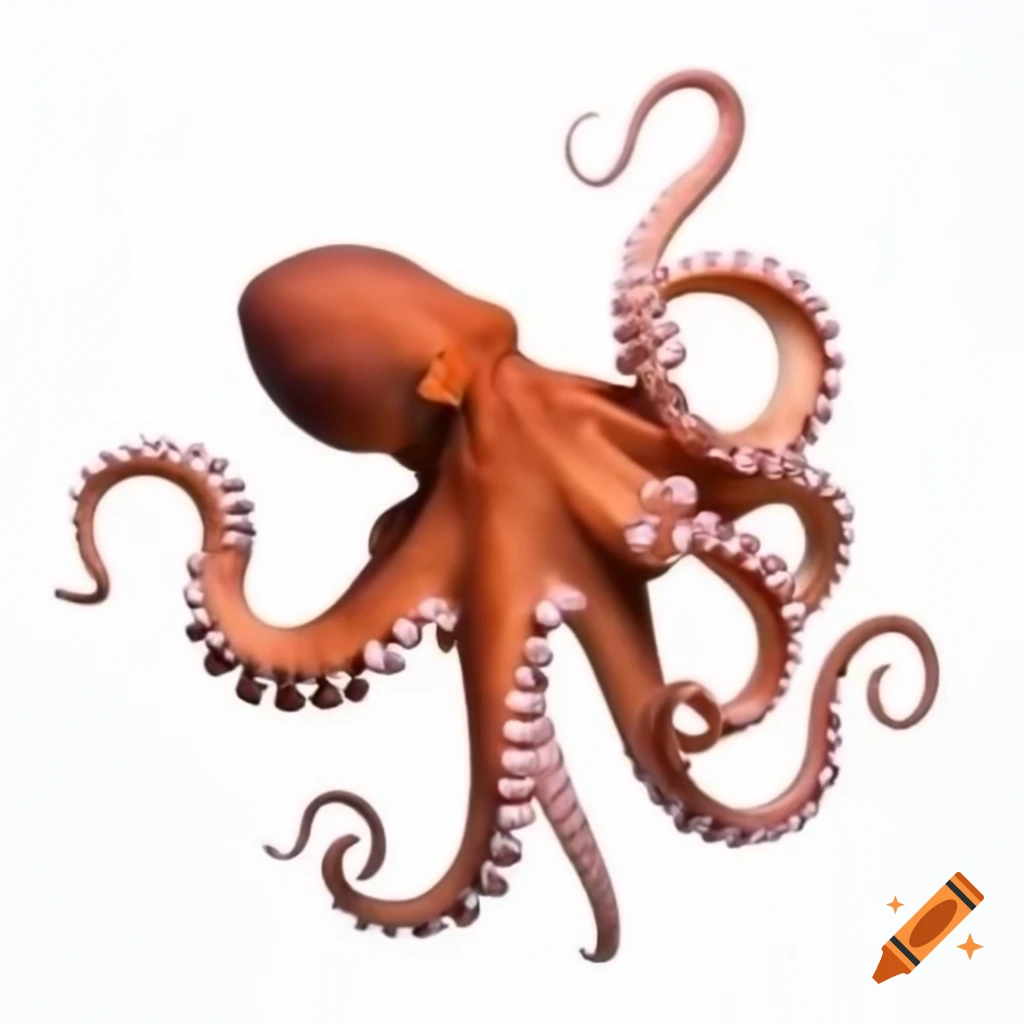 Octopus on white background