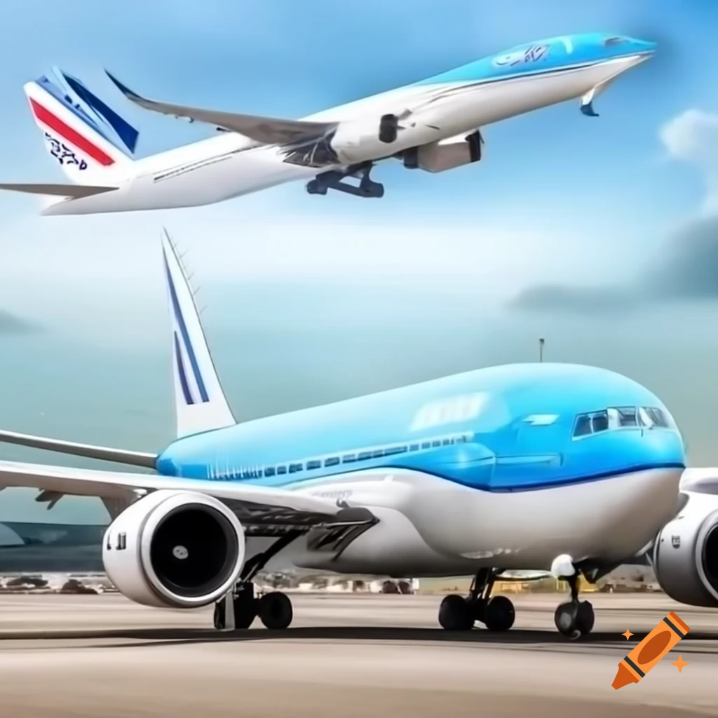 Aircraft design featuring elements from Air France and KLM logos