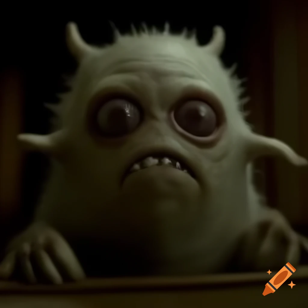 Close-up view of a frightening monster