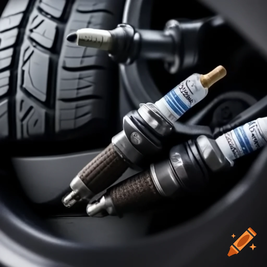 Automotive parts including tires, car radio, and spark plugs